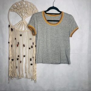 Fornia Grey Tee With Gold & Mustard Color EUC